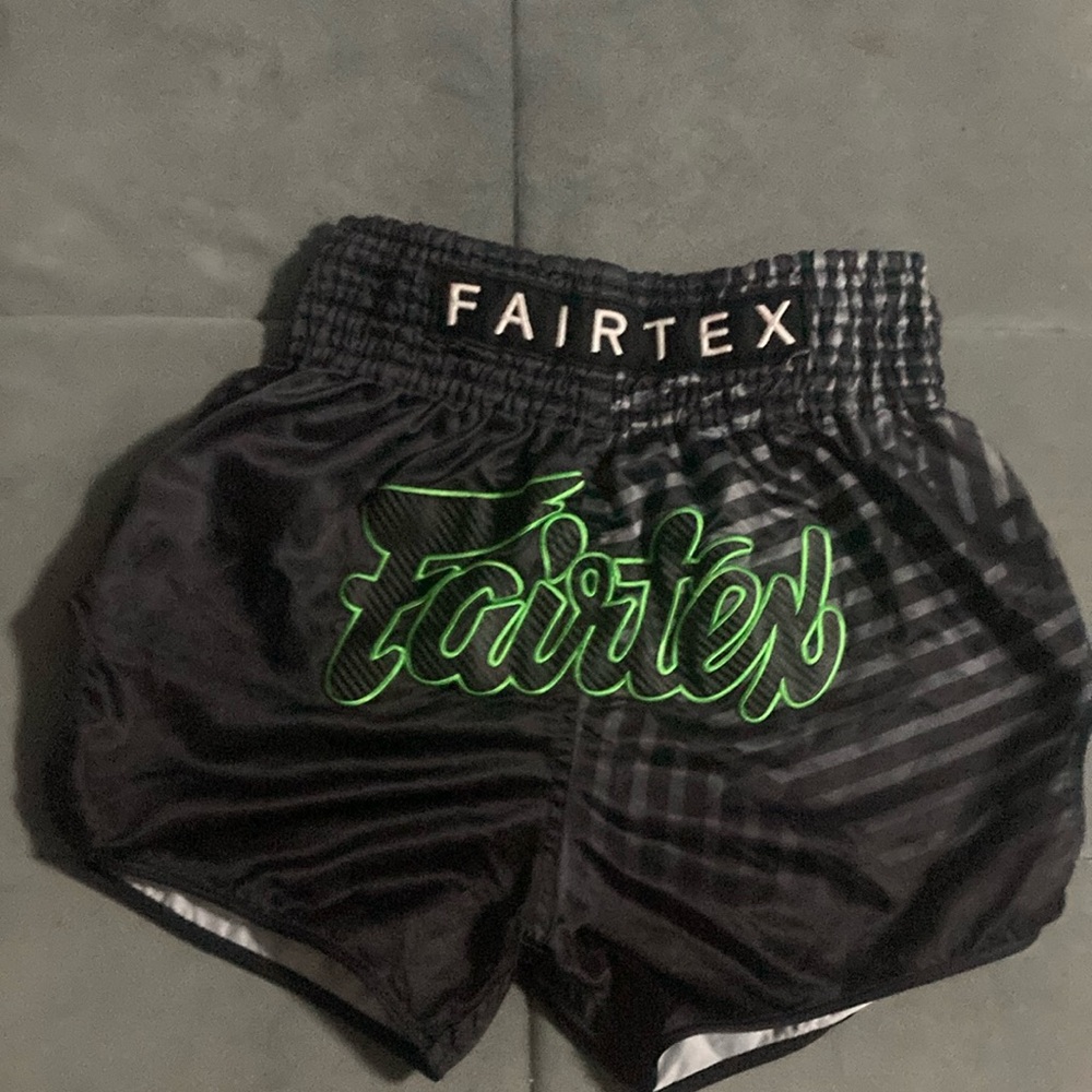 Black and Green Muay Thai Shorts for Men